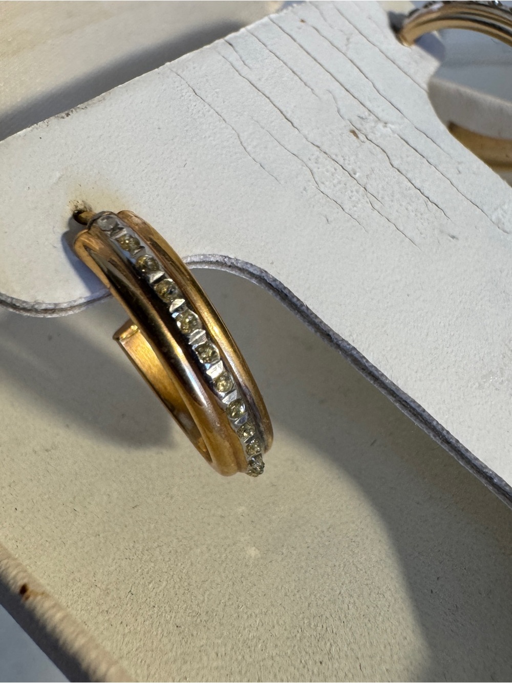 Diamond Fascination 14K Yellow Gold Diamond Accent Hoop Earrings - Picture 5 of 12